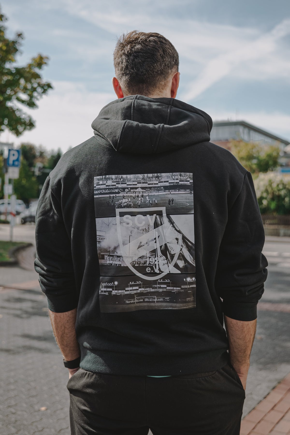 Hoody schwarz Stadion Collage